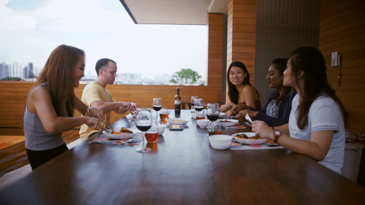 Guests dining at Host's home