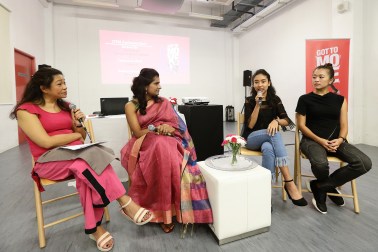 Sharing session by Got to Move Ambassadors Seema Harikumar, Deanna Binte Dzulkifli and Serene Tan at the media launch of Got to Move 2017