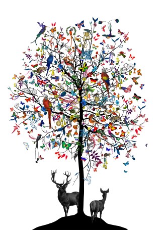 TAG Fine Arts_Kristjana S Williams_2016_International Tree_Archival Giclee Print_84.1 x 59.4cm_Ed of 225_$650 SGD Unframed